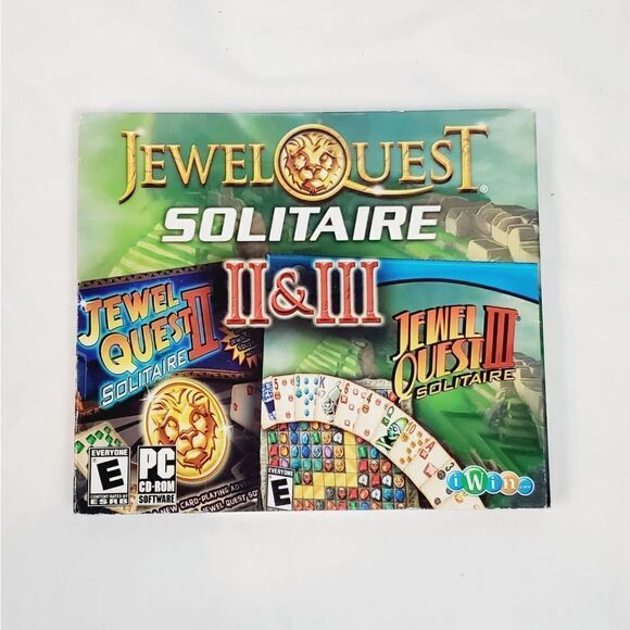 Jewel Quest Solitaire II 2 & III 3 PC CD match Africa card puzzle matching game! - Picture 1 of 2